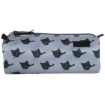 Пенал-тубус Schoolformat ХИТРЫЙ КОТ 210х65 серый полиэстер