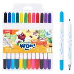 Фломастер 12 цв. Deli Colorwow EC166-12 ПВХ с подвесом 2073768