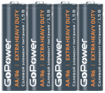 Батарейка R06 (АА) GoPower Shrink 4 1.5V солевые 4 шт термоусадочн.пленка 