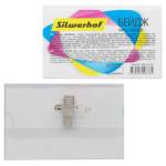 Бейдж Silwerhof 380012-00 90х56мм горизонт. булавка+зажим 