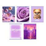 Тетрадь 48 л. (клетка) К-Э Лиловый микс тонир. блок ТК489307