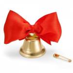 Колокольчик выпускной М06178-К D-25 мм с красным бантом и булавкой
