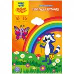 Бумага цветная А4 16 л. 16 цв. Мульти-Пульти двустор. в папке БЦо16-16дв_13974