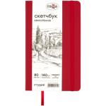 Скетчбук 130х210 80 л. Гамма Студия винный, тверд. обл. на резин. слон. кость 140г/м2 51S01B780IW