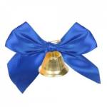 Колокольчик выпускной М06178 D-25 мм с бантиком-триколор и булавкой