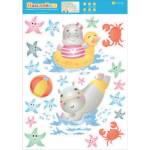 16.11.00598 Наклейка оформительская Купающиеся бегемотики