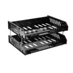 Лоток горизонтальный 2-х секц. (черный) deVente металл. стреж. 3040400