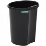Корзина для бумаг 12 л. СТАММ цельная черная КР11