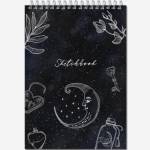 Блокнот А5 20 л. (спираль) Для зарисовок Sketchbook black 2937/1175246 черная бумага 120 гр