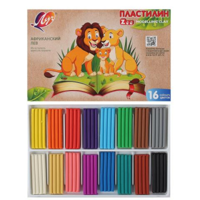 Пластилин 16 цв. ЛУЧ ZOO 240 гр 29С 1723-08