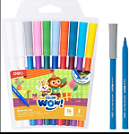 Фломастер 8 цв. Deli Colorwow EC167 ПВХ с подвесом 2073769
