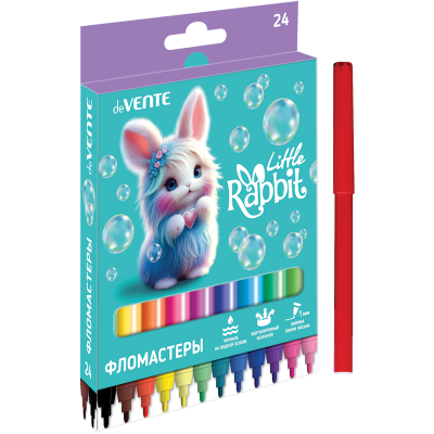 Фломастер 24 цв. deVENTE Little Rabbit картон.короб. 5083626