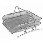 Лоток горизонтальный 2-х секц. металлический серебро 9207