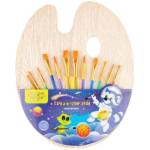 Кисти набор 12 шт. Мульти-Пульти синтет. №3,6,10 кругл. № 8,12 плоск. с палитрой SB_37579