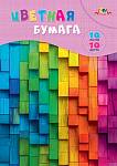 Бумага цветная А4 10 л. 10 цв. Апплика Разноцветные полоски офсет в папке С0276-01