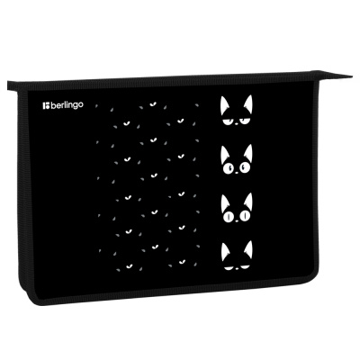 Папка д/тетрадей А4 1 отд. Berlingo Lucky cats пластик, на молнии PP04-EXA-1218 