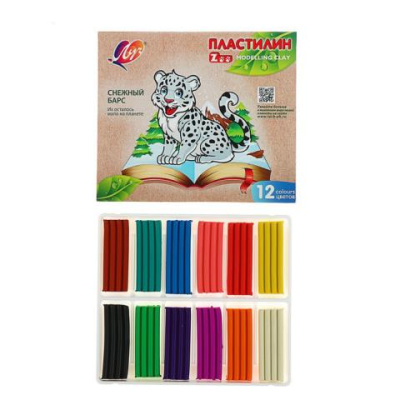 Пластилин 12 цв. ЛУЧ ZOO 180 гр 29С 1722-08