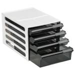 Блок выдвижных лотков 4 отд. СТАММ бел корп. тонир.черн лотки ЛТГ-30865