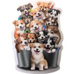 Деревянный пазл 161 дет. ФРЕЯ Пирамидка из щенков PZLF-006 фигурн.