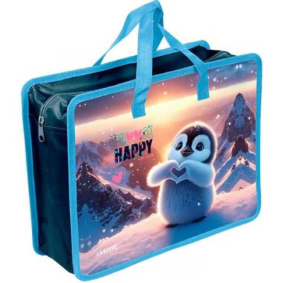 Папка д/тетрадей А4 deVENTE 8057506 Happy pinguin с ручками и расшир. 