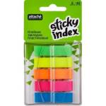 Стикеры - индексы 45 мм х 12 5 цв. по 40 л. Attache 383735 пластик