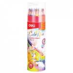 Карандаши цв. 36 цв. Deli ColoRun трехгранные с точилкой в тубусе EC00337