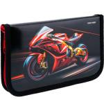 Пенал 1 секц. большой 190х115 П-П Красно-золотистый мотоцикл ПН-7383