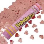 Хлопушка Бумфети 30 см Сердца фольг. роз. золото 1501-5822