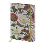 Записная книжка А5 100 л. FLORA.Пионы на резинке 3-479/14