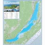 Карта оз.Байкал настенная 1:500000 2 листа 100х120 см