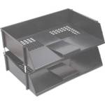 Лоток горизонтальный 2-х секц. (серый) deVente метал. стерж. 3040406