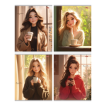 Тетрадь 96 л. (клетка) П-П Девушка с кофе 96-9526