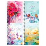 Записная книжка А6 120 л. (спираль) Цветочный стиль ЗК6гр120 12790