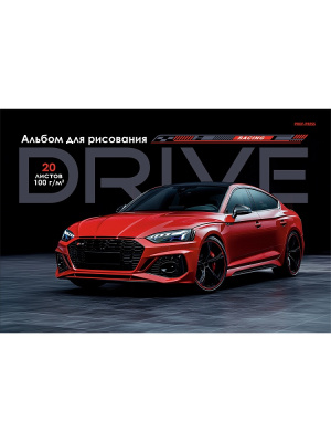 Альбом д\рис. 20 л. Проф-Пресс Красный автомобиль мел.обл 20-7546