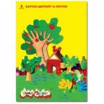 Картон цветной А4 16 л. 8 цв. Каляка немел. в папке + линейка КЦКМ16