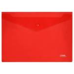 Папка - конверт А4 на кнопке СТАММ прозрачн.красная ММ-31025