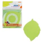 Стикеры 70х70 мм 50 л. фигурный Листок 21543 зеленый неон