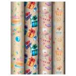 Упаковочная бумага 70х100 лист MESHU Happy birthday MS_62814 ассорти