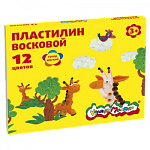 Пластилин 12 цв. Каляка-маляка восковый мягкий ПВКМ12-П 180 гр
