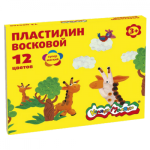 Пластилин 12 цв. Каляка-маляка восковый мягкий ПВКМ12-П 180 гр