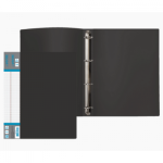 Папка с 4-мя кольцами 25 мм А4 700 мкм deVENTE 3081414 черная