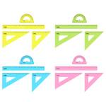 Набор чертежный большой СТАММ (треуг.2шт, лин.30, транспортир) неон НЧ-31448