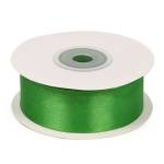 Лента декоративная атлас зеленый 25мм*22,5м 3042