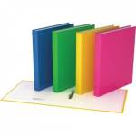 Папка с 2-мя кольцами EK Neon ламинир желтая 39058