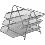 Лоток горизонтальный 3-х секц. металлический серебро 9205