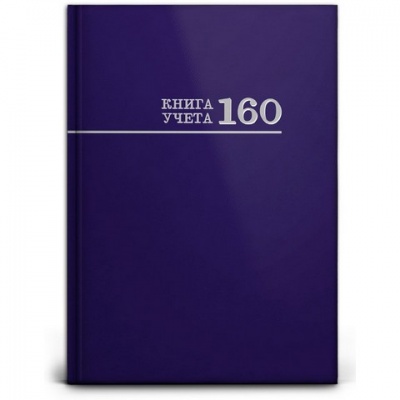 Книга учета 160 л. (клетка) Проф-Пресс Синяя 7БЦ глянц.лам.,офсет 160-8673