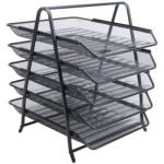 Лоток горизонтальный 5-и секц. металлический Berlingo черный 41052