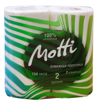 Полотенца бумажные в рулонах Motti 2сл. 17м. белые 2шт. 191724