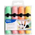Набор текст-маркеров 4 цв Deli EU356-MT Macaron скош. 1658058