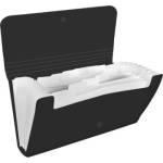 Папка с 13 отд. deVENTE 3078408 Black на кнопке travel-size черная